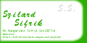 szilard sifrik business card